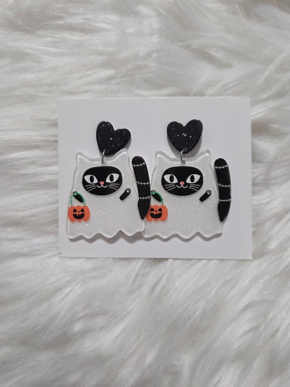 Ghost Cat Earrings